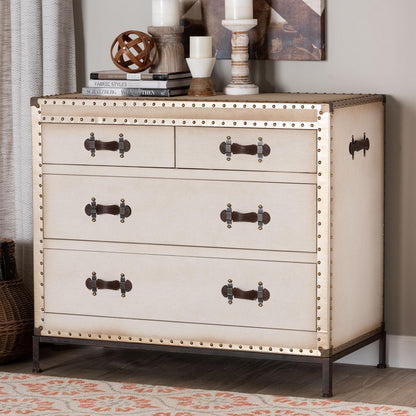 Baxton Studio - Benton Storage Cabinet in Beige/Coffee/Black - JY23B238-White-Cabinet view 9