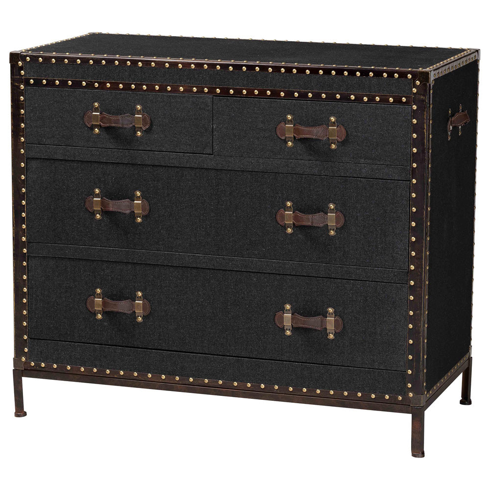 Baxton Studio - Benton Storage Cabinet in Black/Brown/Dark Brown - JY23B238-Black-Cabinet view 1