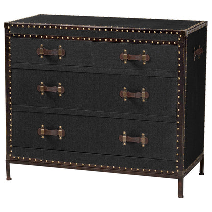Baxton Studio - Benton Storage Cabinet in Black/Brown/Dark Brown - JY23B238-Black-Cabinet view 1