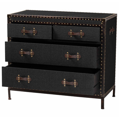 Baxton Studio - Benton Storage Cabinet in Black/Brown/Dark Brown - JY23B238-Black-Cabinet view 2