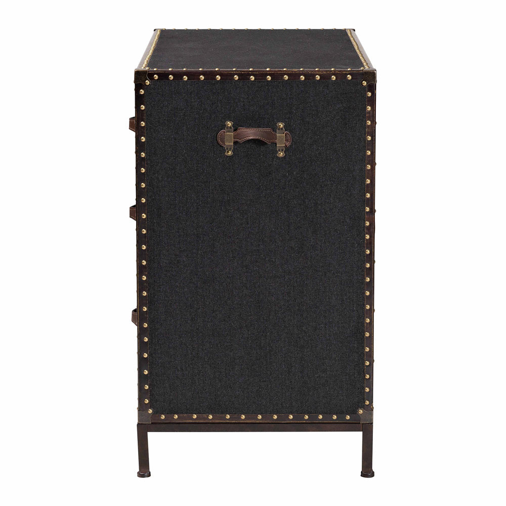 Baxton Studio - Benton Storage Cabinet in Black/Brown/Dark Brown - JY23B238-Black-Cabinet view 4