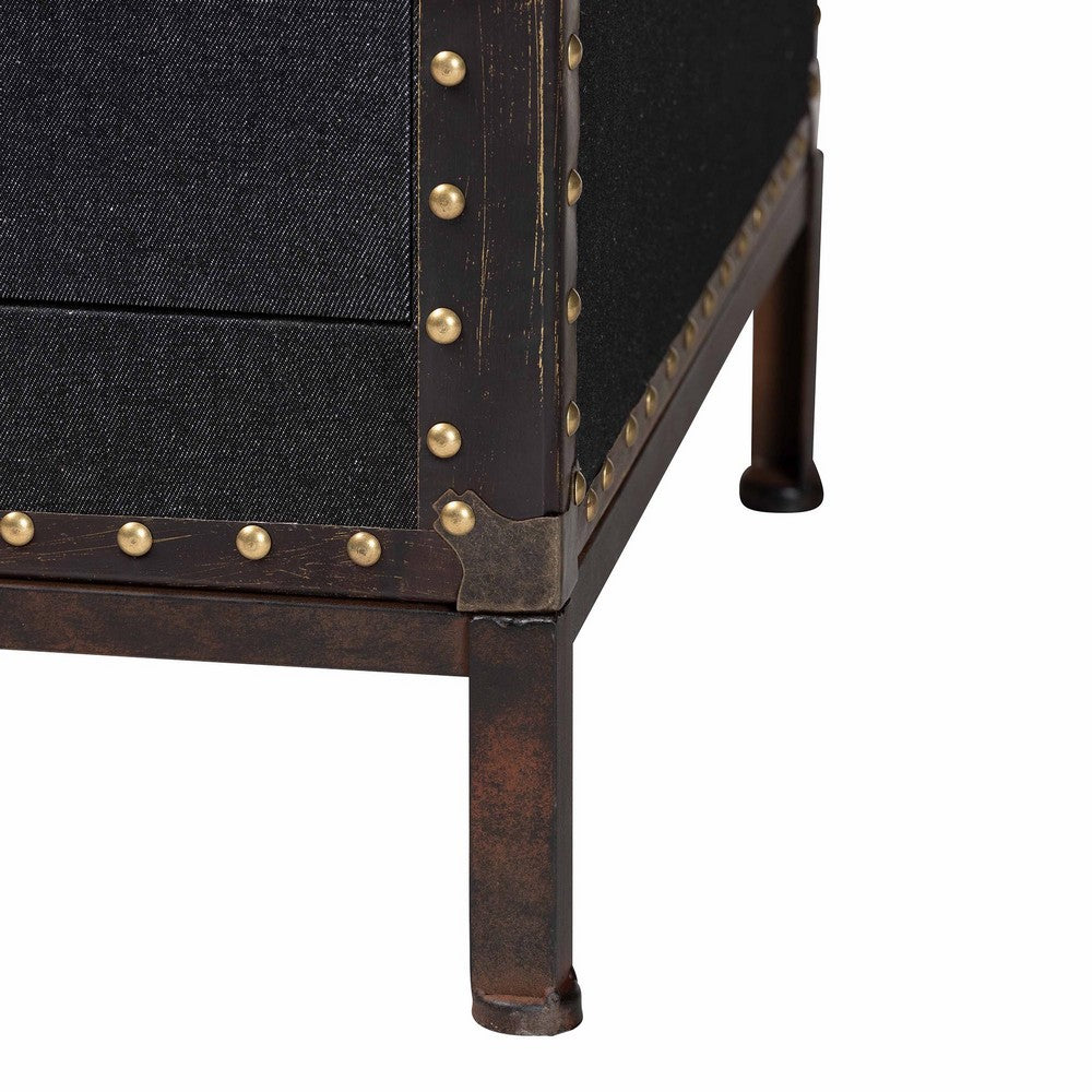 Baxton Studio - Benton Storage Cabinet in Black/Brown/Dark Brown - JY23B238-Black-Cabinet view 7