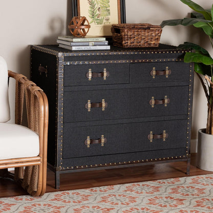 Baxton Studio - Benton Storage Cabinet in Black/Brown/Dark Brown - JY23B238-Black-Cabinet view 9