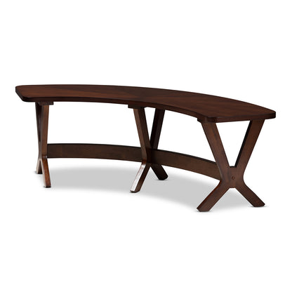 Baxton Studio - Berlin Dining Bench in Walnut - Berlin-Walnut-Bench view 1