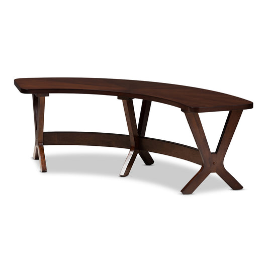 Baxton Studio - Berlin Dining Bench in Walnut - Berlin-Walnut-Bench view 1