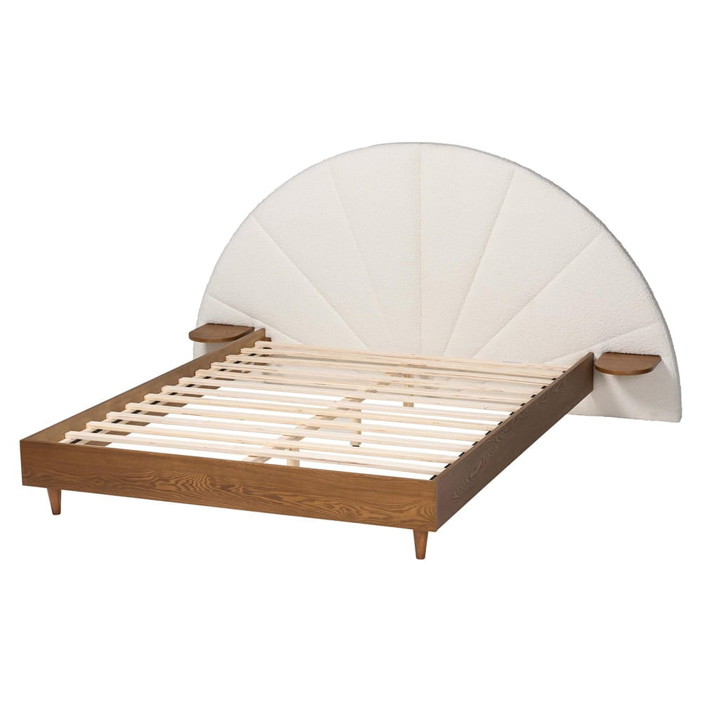 Baxton Studio - Bernice King Size Bed in Cream/Walnut Brown - BBT61266-Cream/Walnut-King view 3
