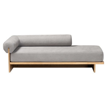 Baxton Studio - Bertille Chaise in Grey/Oak Brown - BBT8086-RB08-30 Grey/Oak-Chaise view 2