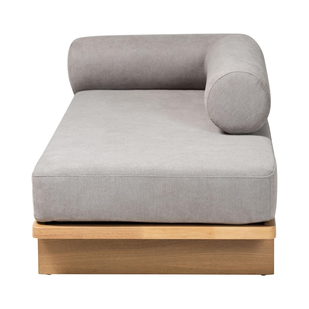 Baxton Studio - Bertille Chaise in Grey/Oak Brown - BBT8086-RB08-30 Grey/Oak-Chaise view 3