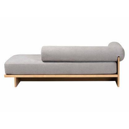 Baxton Studio - Bertille Chaise in Grey/Oak Brown - BBT8086-RB08-30 Grey/Oak-Chaise view 4