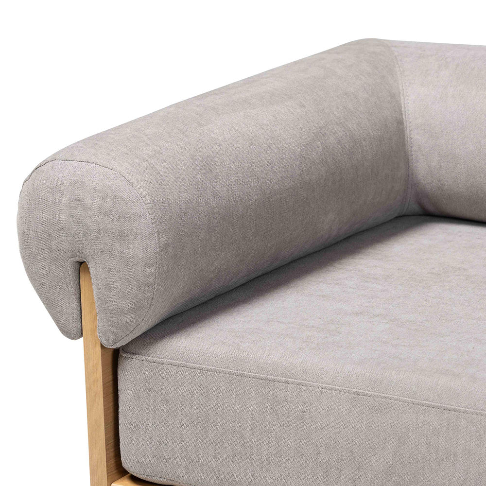 Baxton Studio - Bertille Chaise in Grey/Oak Brown - BBT8086-RB08-30 Grey/Oak-Chaise view 5