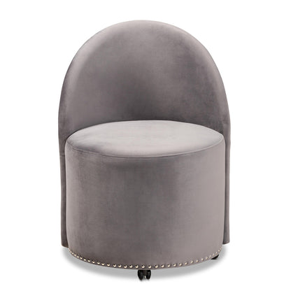 Baxton Studio - Bethel Chair in Grey/Black - WS-52226-Grey Velvet-CC view 2