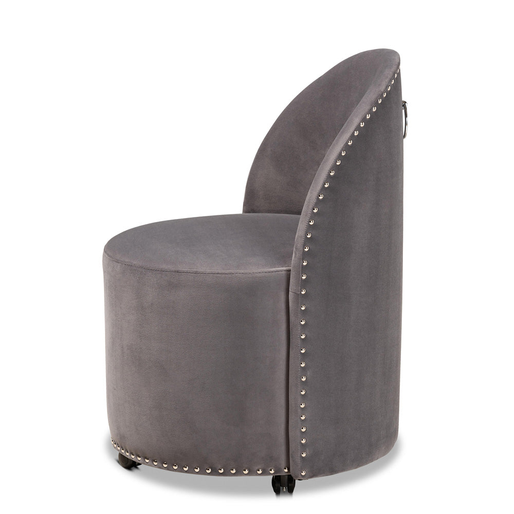 Baxton Studio - Bethel Chair in Grey/Black - WS-52226-Grey Velvet-CC view 3