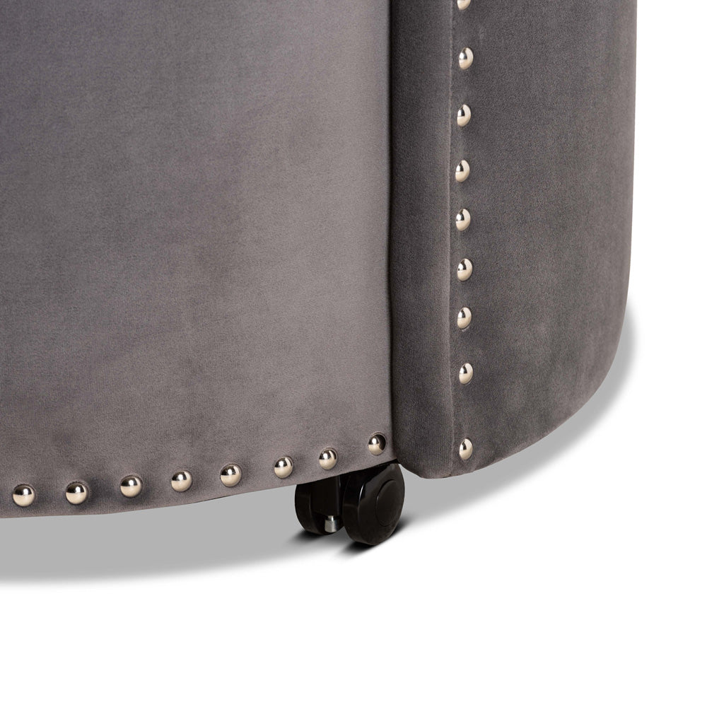 Baxton Studio - Bethel Chair in Grey/Black - WS-52226-Grey Velvet-CC view 5