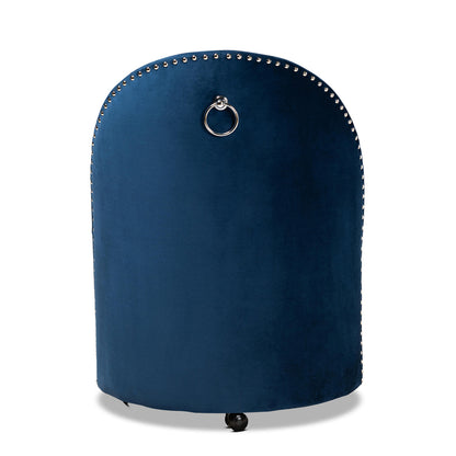 Baxton Studio - Bethel Chair in Navy blue/Black - WS-52226-Navy Blue Velvet-CC view 4