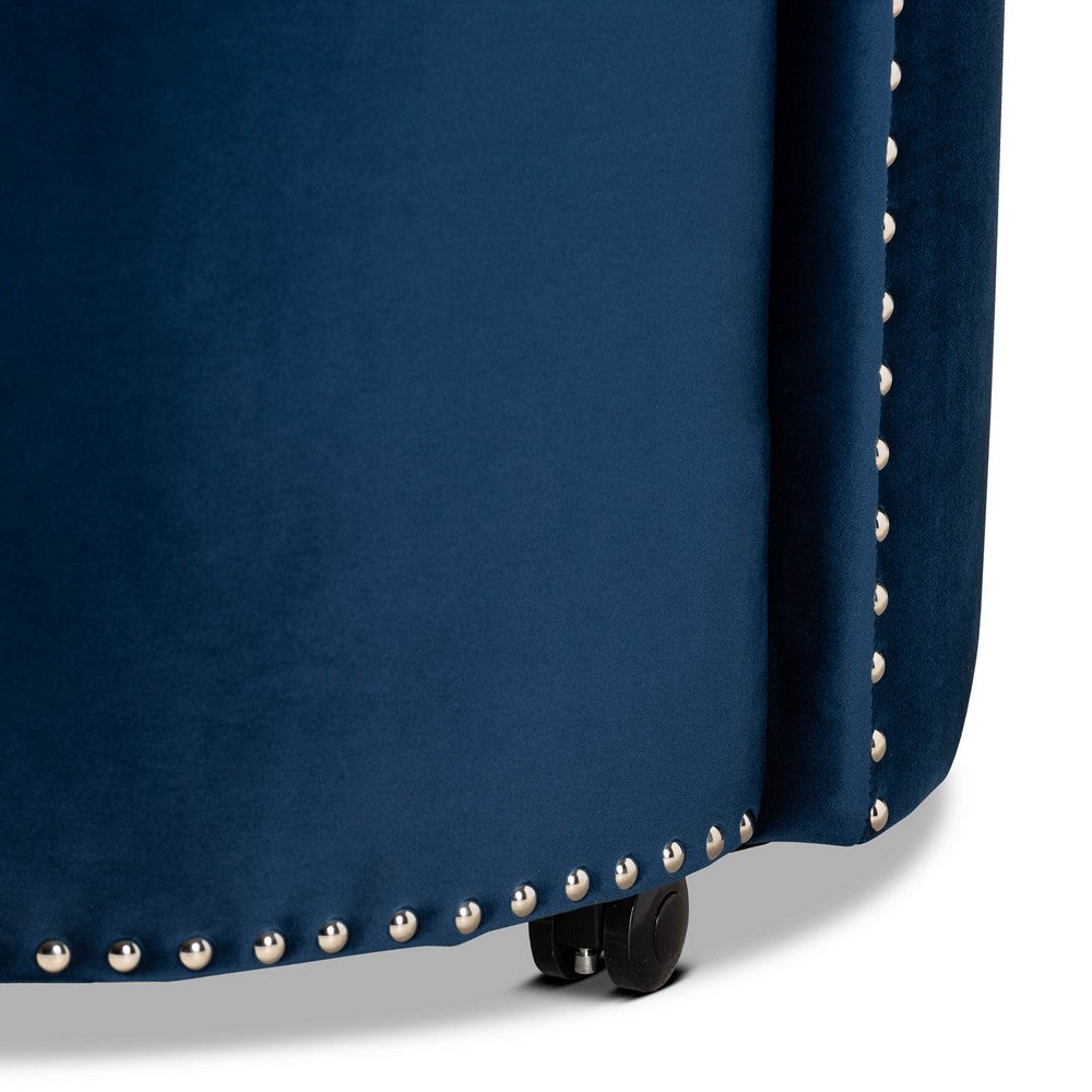 Baxton Studio - Bethel Chair in Navy blue/Black - WS-52226-Navy Blue Velvet-CC view 5