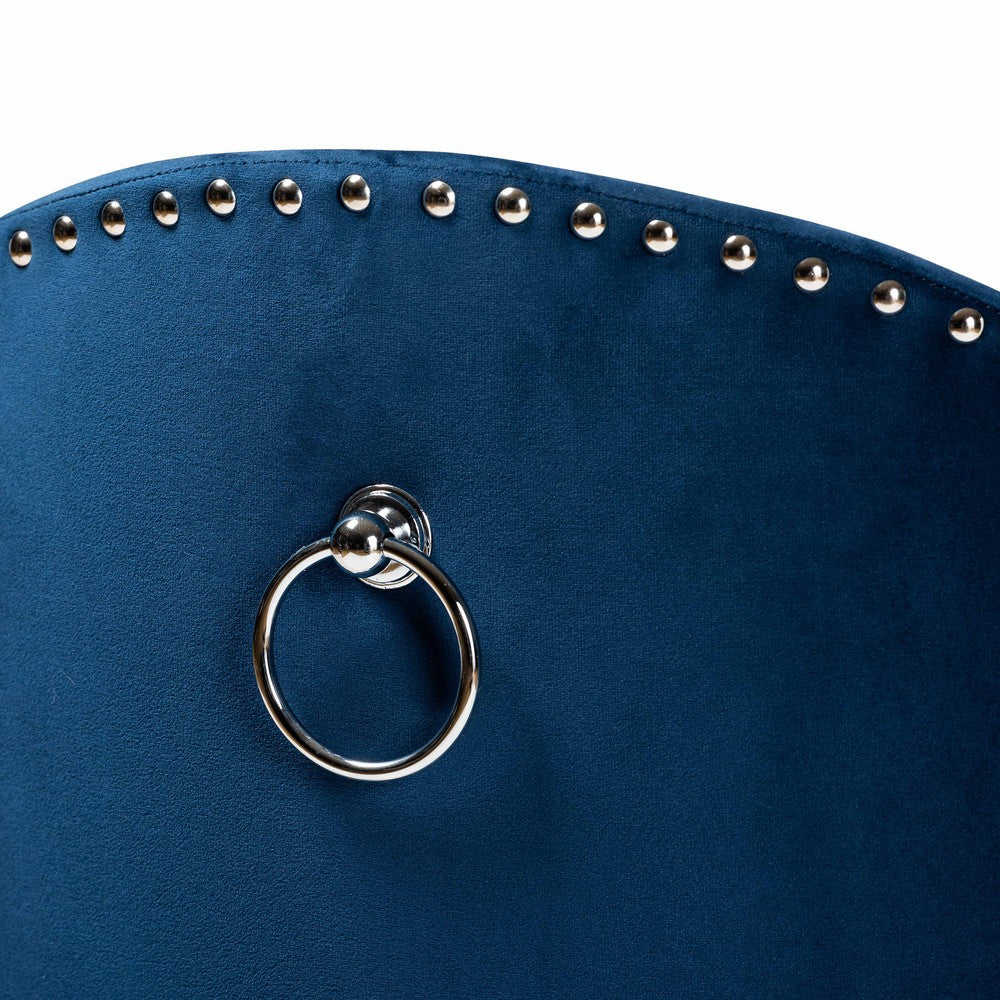 Baxton Studio - Bethel Chair in Navy blue/Black - WS-52226-Navy Blue Velvet-CC view 6