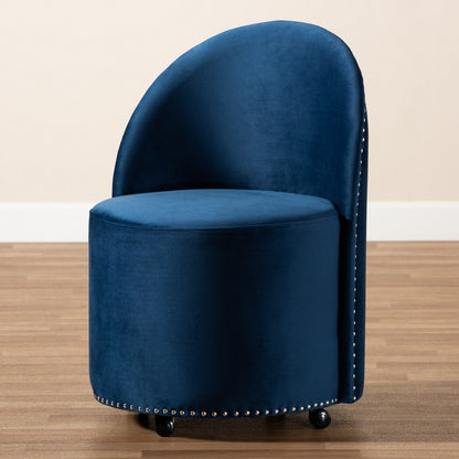 Baxton Studio - Bethel Chair in Navy blue/Black - WS-52226-Navy Blue Velvet-CC view 8