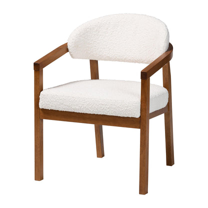 Baxton Studio - Biana Dining Chair in Cream/Walnut Brown - BBT5541-Cream/Walnut-DC view 1