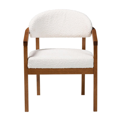 Baxton Studio - Biana Dining Chair in Cream/Walnut Brown - BBT5541-Cream/Walnut-DC view 2