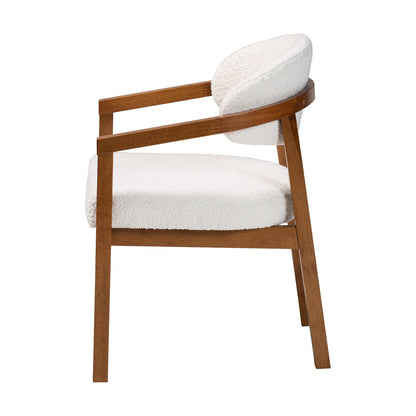 Baxton Studio - Biana Dining Chair in Cream/Walnut Brown - BBT5541-Cream/Walnut-DC view 3