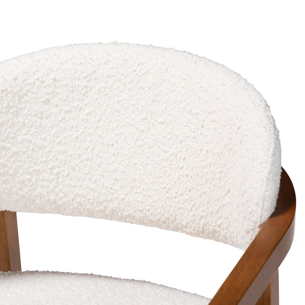 Baxton Studio - Biana Dining Chair in Cream/Walnut Brown - BBT5541-Cream/Walnut-DC view 5