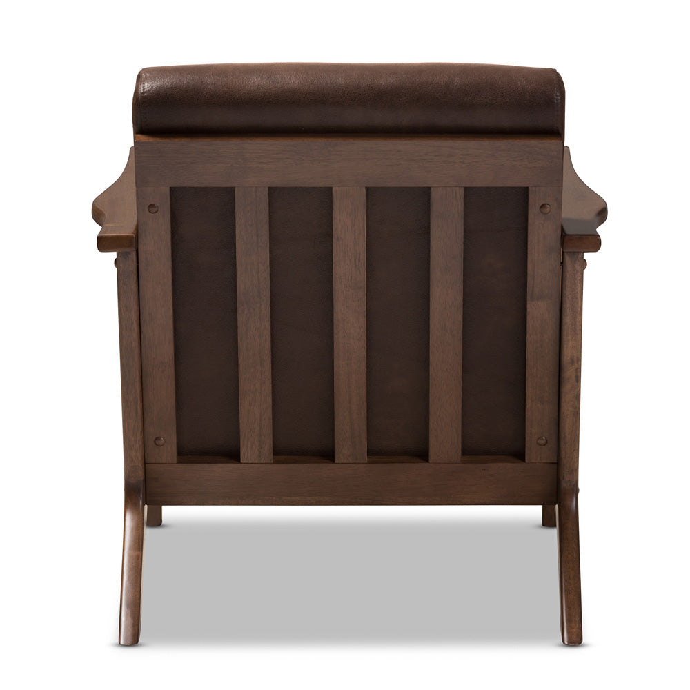 Baxton Studio - Bianca Accent Chair in Dark Brown/"Walnut" Brown - Bianca-Dark Brown/Walnut Brown-CC view 4