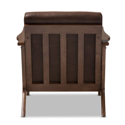 Baxton Studio - Bianca Accent Chair in Dark Brown/"Walnut" Brown - Bianca-Dark Brown/Walnut Brown-CC view 4