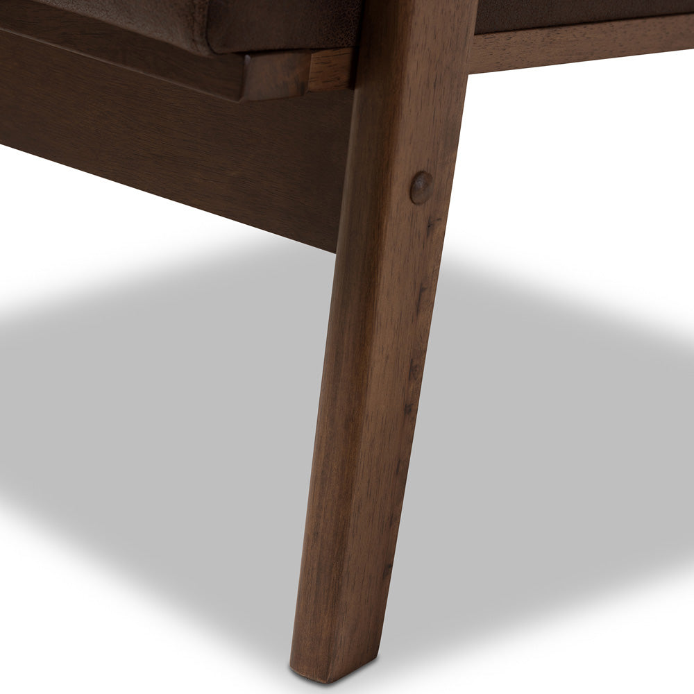 Baxton Studio - Bianca Accent Chair in Dark Brown/"Walnut" Brown - Bianca-Dark Brown/Walnut Brown-CC view 6