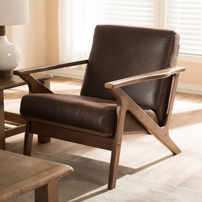 Baxton Studio - Bianca Accent Chair in Dark Brown/"Walnut" Brown - Bianca-Dark Brown/Walnut Brown-CC view 7
