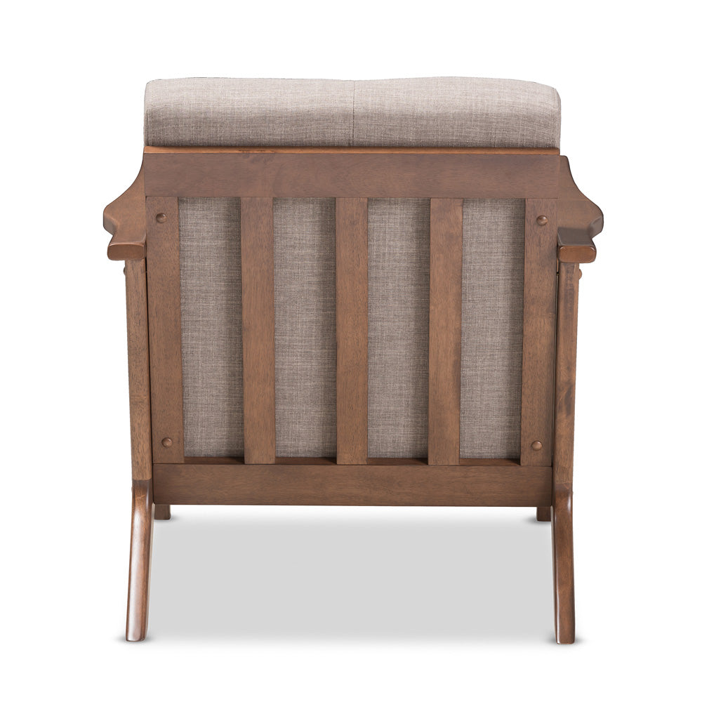 Baxton Studio - Bianca Accent Chair in Light Grey/"Walnut" Brown - Bianca-Light Grey/Walnut Brown-CC view 4