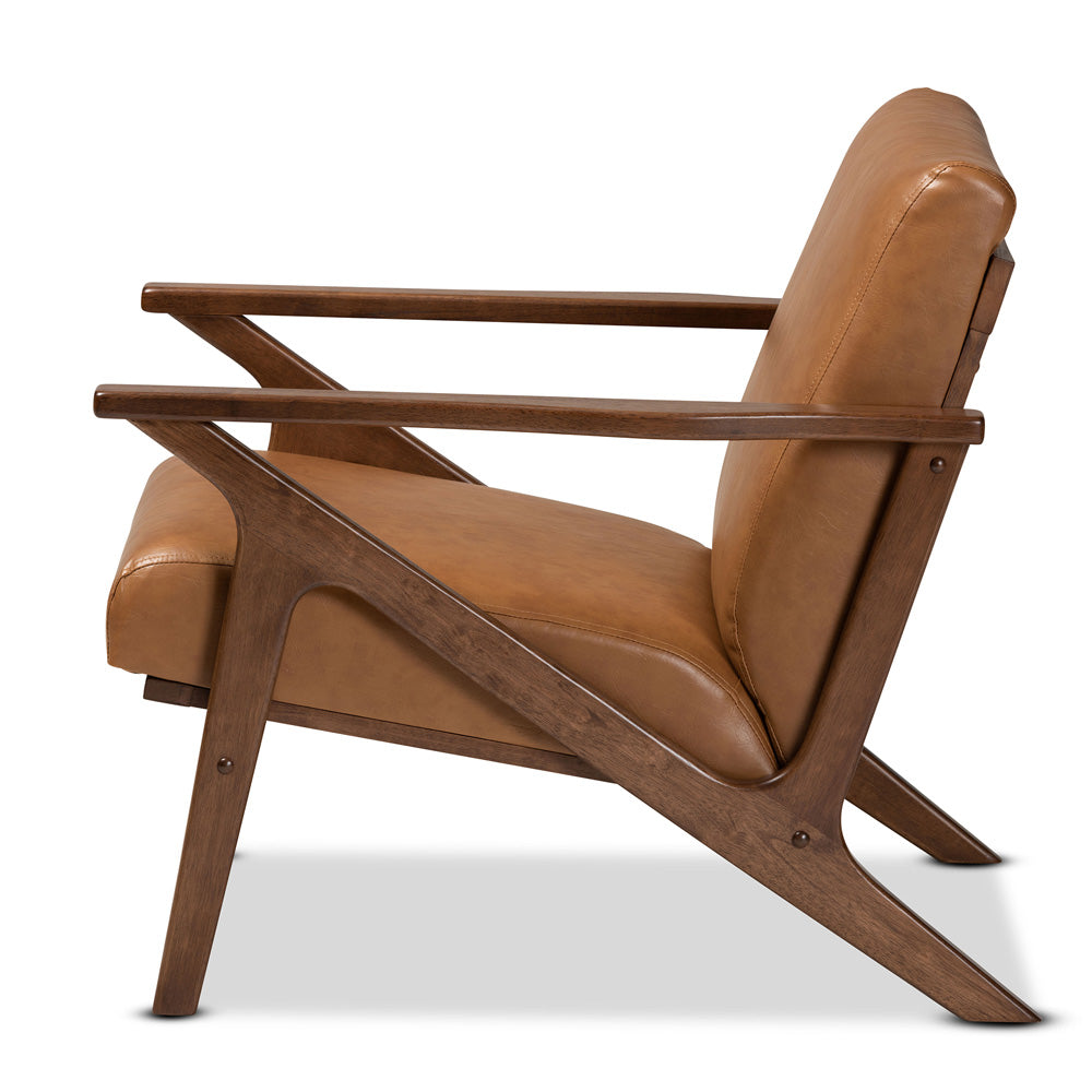 Baxton Studio - Bianca Chair in Tan/Walnut Brown - Bianca-Tan/Walnut Brown-CC view 3