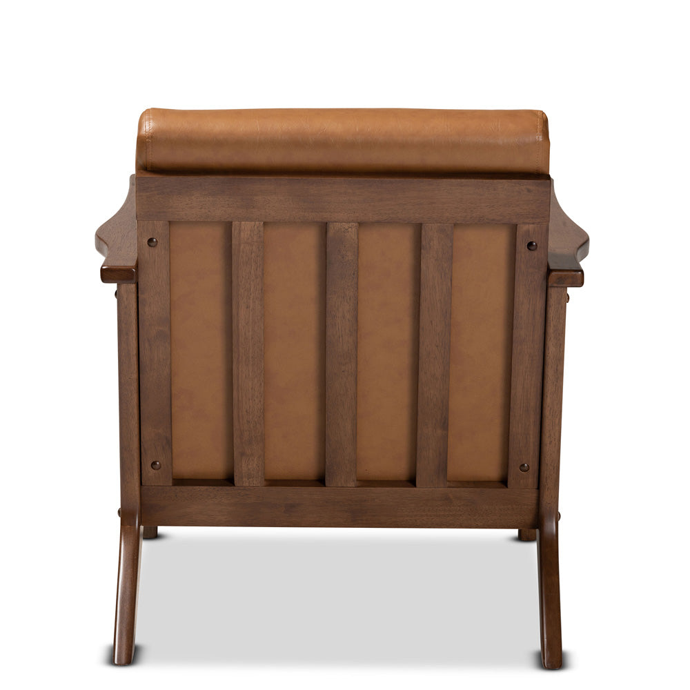 Baxton Studio - Bianca Chair in Tan/Walnut Brown - Bianca-Tan/Walnut Brown-CC view 4