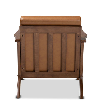 Baxton Studio - Bianca Chair in Tan/Walnut Brown - Bianca-Tan/Walnut Brown-CC view 4