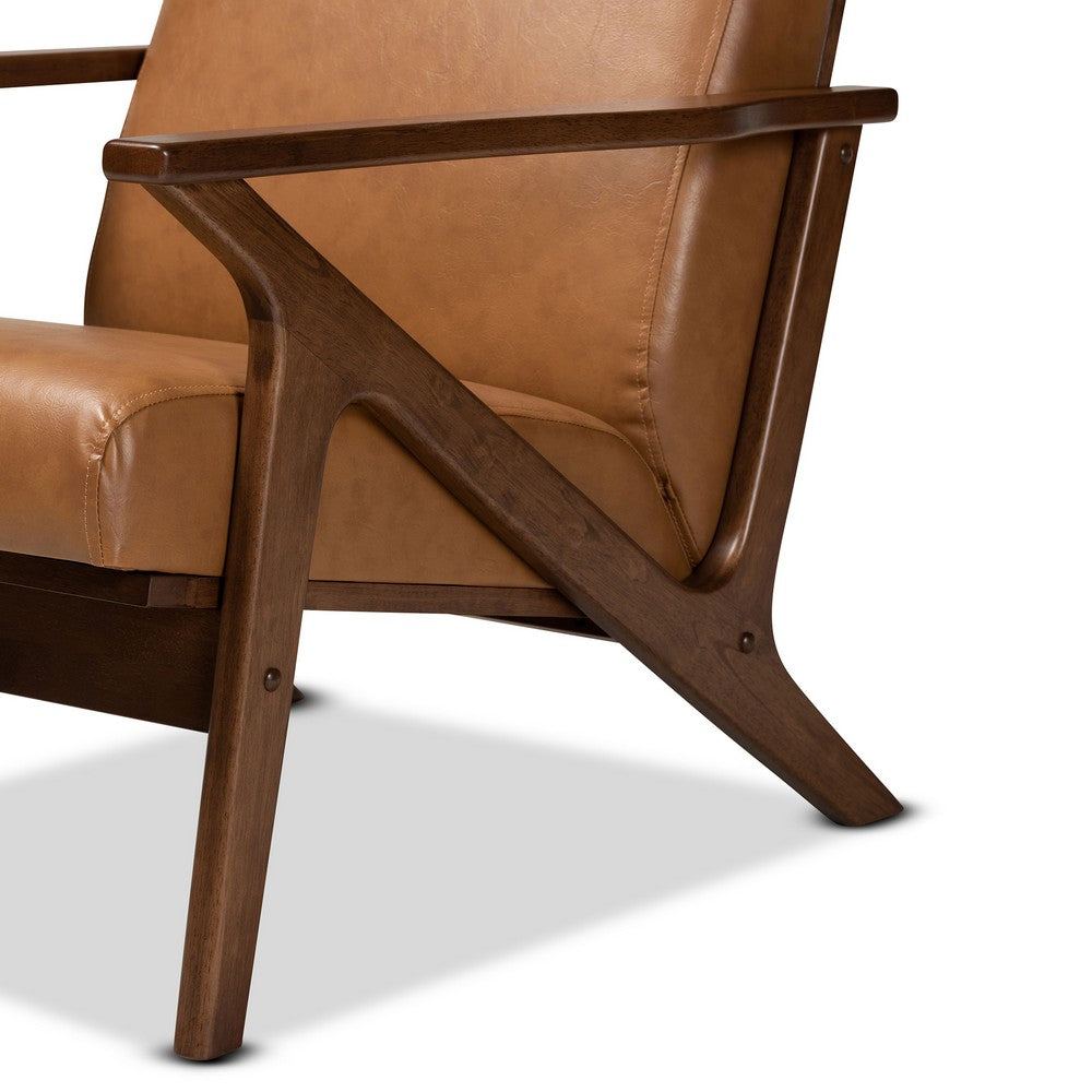 Baxton Studio - Bianca Chair in Tan/Walnut Brown - Bianca-Tan/Walnut Brown-CC view 6