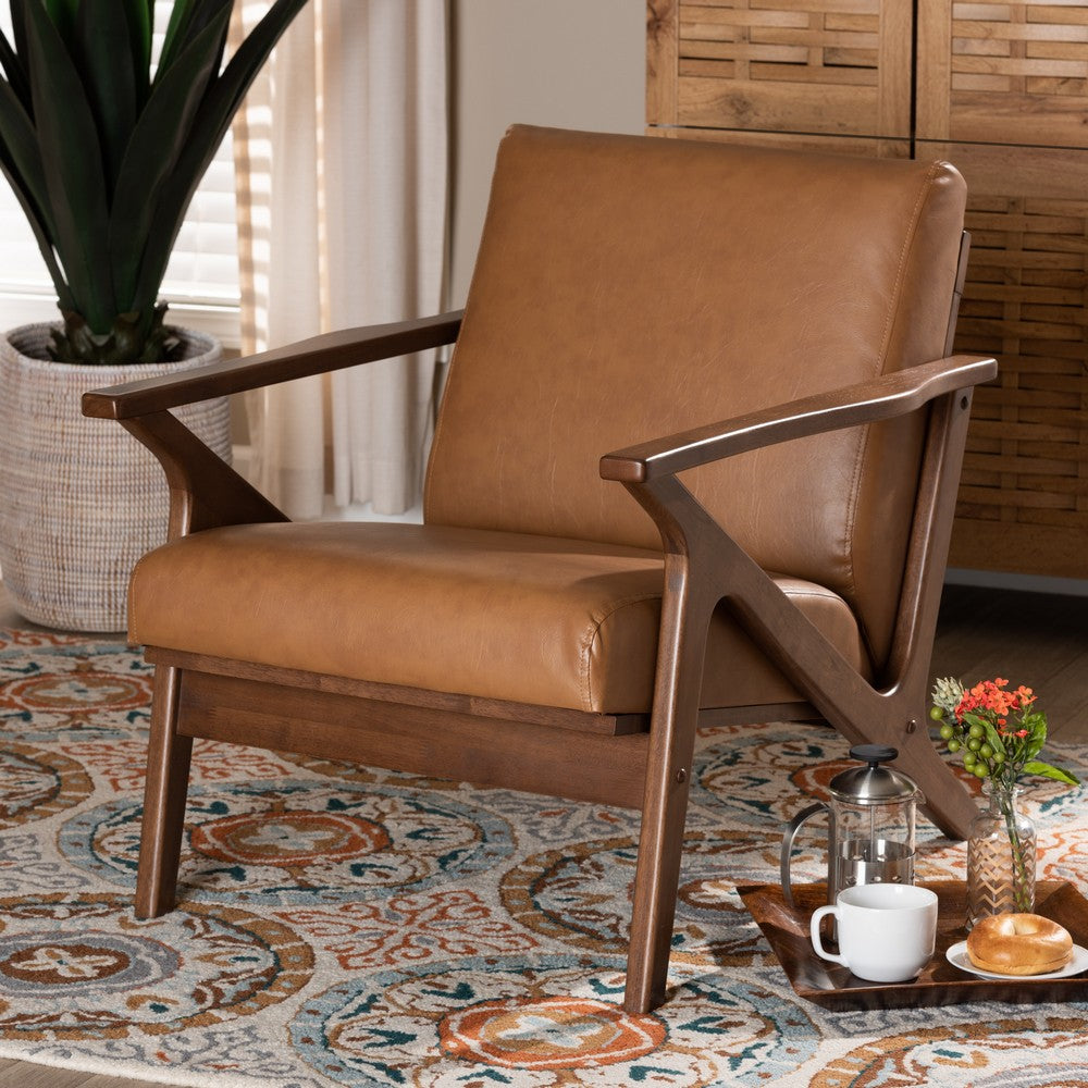 Baxton Studio - Bianca Chair in Tan/Walnut Brown - Bianca-Tan/Walnut Brown-CC view 7