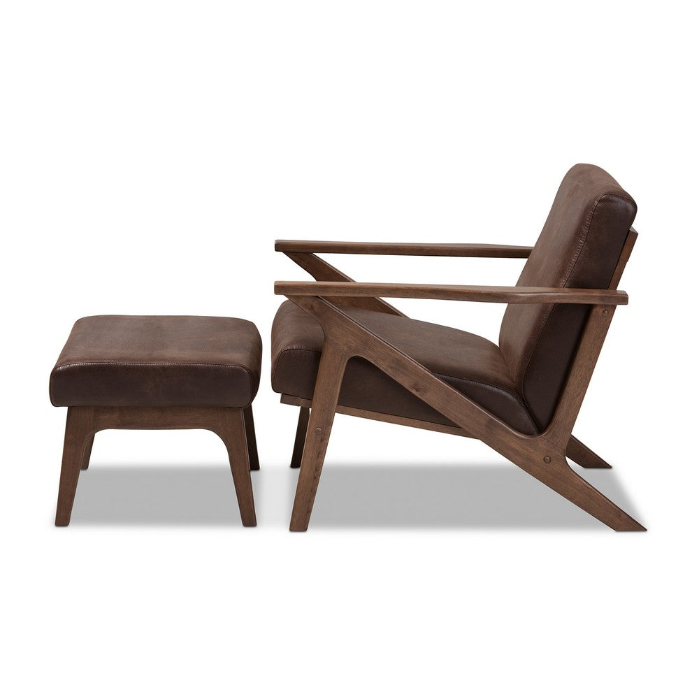 Baxton Studio - Bianca Living Room Set in Dark Brown/"Walnut" Brown - Bianca-Dark Brown/Walnut Brown-2PC-Set view 3