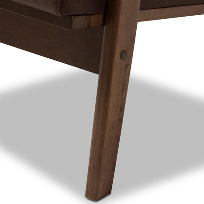 Baxton Studio - Bianca Living Room Set in Dark Brown/"Walnut" Brown - Bianca-Dark Brown/Walnut Brown-2PC-Set view 6