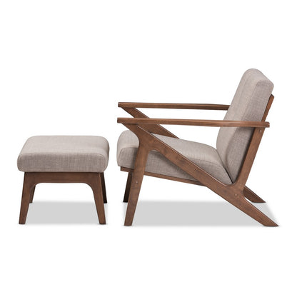 Baxton Studio - Bianca Living Room Set in Light Grey/"Walnut" Brown - Bianca-Light Grey/Walnut Brown-2PC-Set view 3