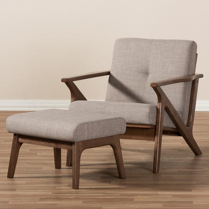 Baxton Studio - Bianca Living Room Set in Light Grey/"Walnut" Brown - Bianca-Light Grey/Walnut Brown-2PC-Set view 8