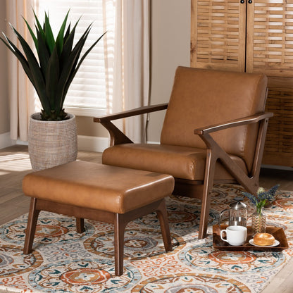 Baxton Studio - Bianca Living Room Set in Tan/Walnut Brown - Bianca-Tan/Walnut Brown-2PC Set view 6