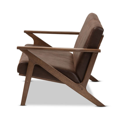 Baxton Studio - Bianca Loveseat in Dark Brown/"Walnut" Brown - Bianca-Dark Brown/Walnut Brown-LS view 3