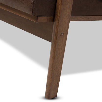Baxton Studio - Bianca Loveseat in Dark Brown/"Walnut" Brown - Bianca-Dark Brown/Walnut Brown-LS view 5