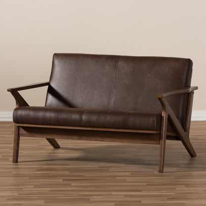 Baxton Studio - Bianca Loveseat in Dark Brown/"Walnut" Brown - Bianca-Dark Brown/Walnut Brown-LS view 7