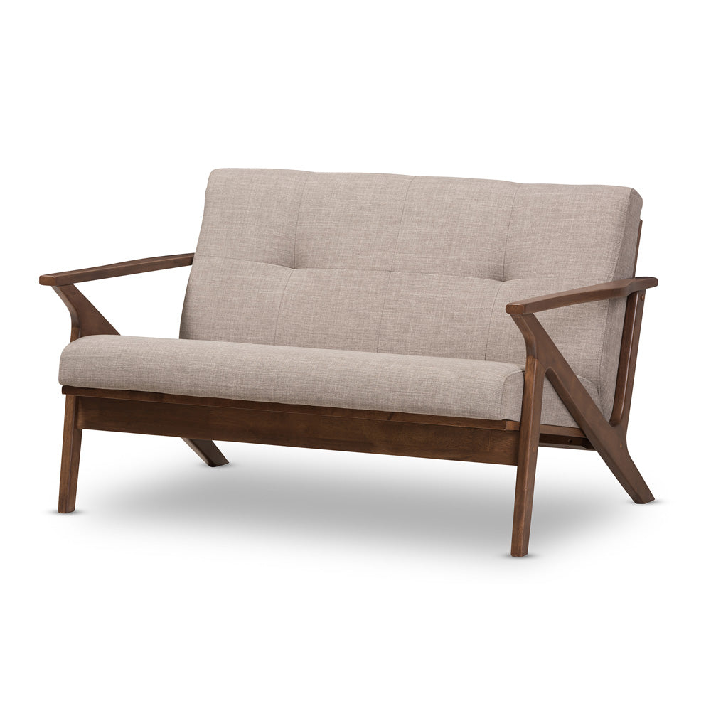 Baxton Studio - Bianca Loveseat in Light Grey/