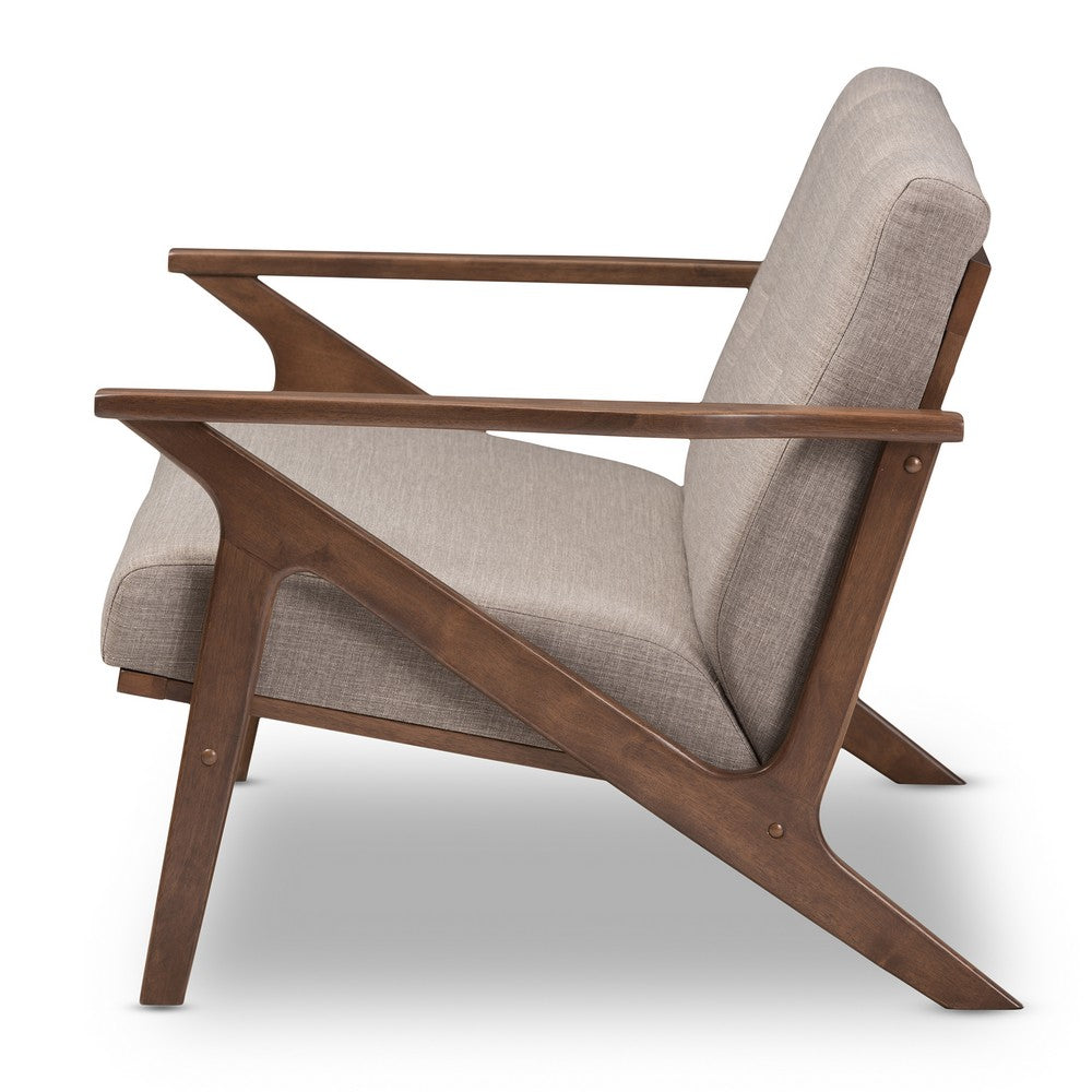 Baxton Studio - Bianca Loveseat in Light Grey/"Walnut" Brown - Bianca-Light Grey/Walnut Brown-LS view 3