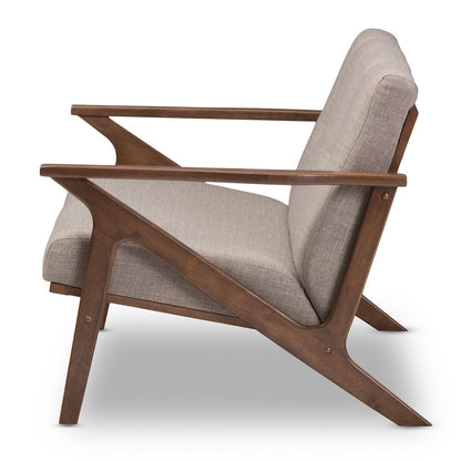 Baxton Studio - Bianca Loveseat in Light Grey/"Walnut" Brown - Bianca-Light Grey/Walnut Brown-LS view 3