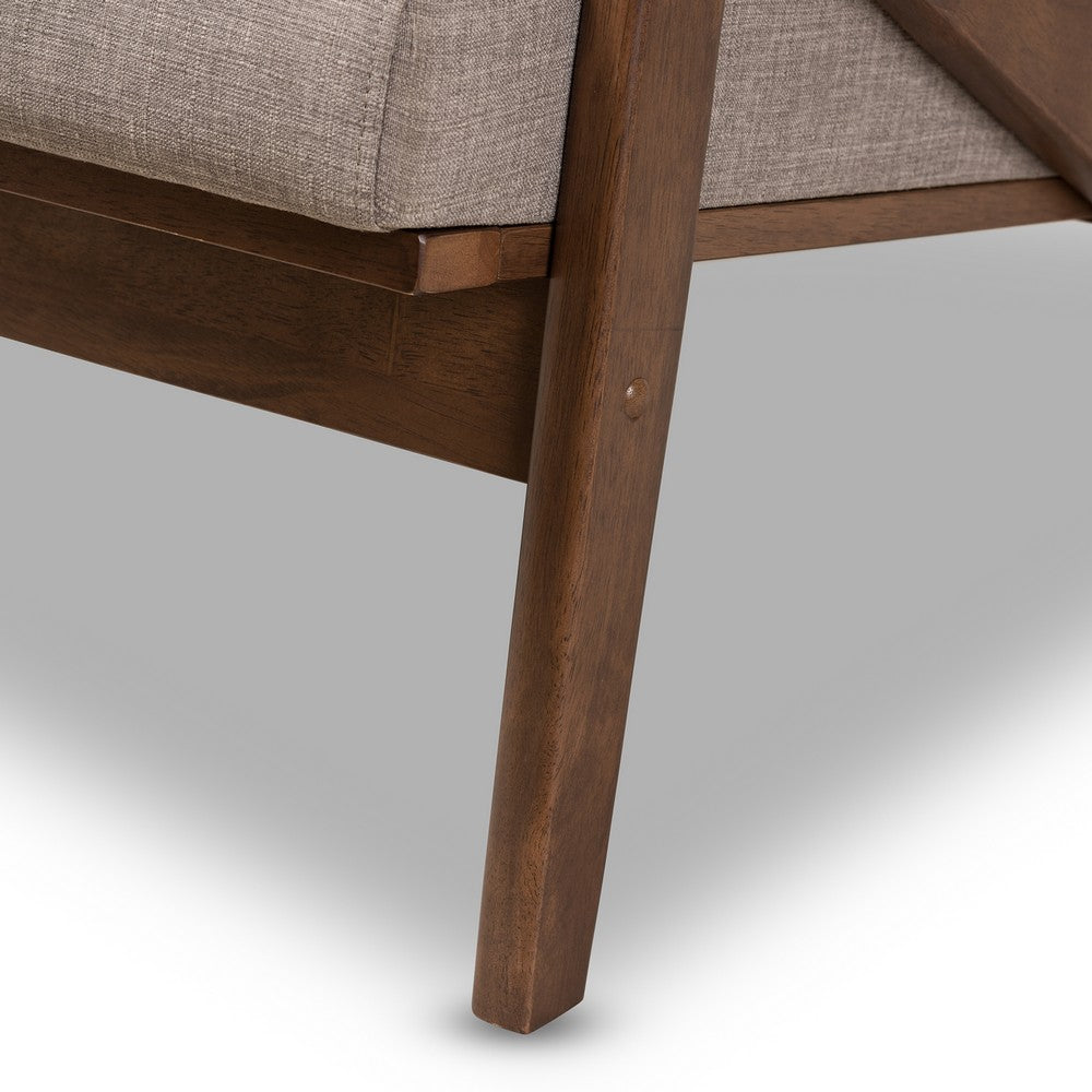 Baxton Studio - Bianca Loveseat in Light Grey/"Walnut" Brown - Bianca-Light Grey/Walnut Brown-LS view 7