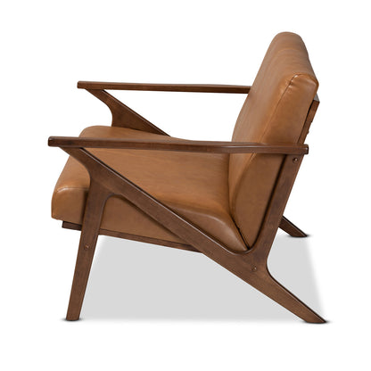 Baxton Studio - Bianca Loveseat in Tan/Walnut Brown - Bianca-Tan/Walnut Brown-LS view 3