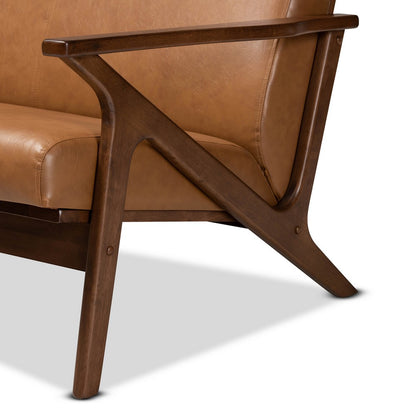 Baxton Studio - Bianca Loveseat in Tan/Walnut Brown - Bianca-Tan/Walnut Brown-LS view 6