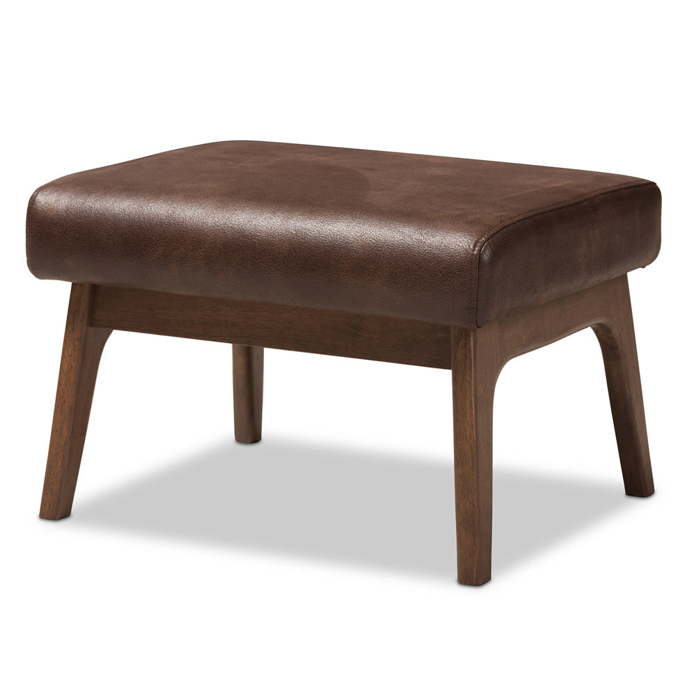 Baxton Studio - Bianca Ottoman in Dark Brown/"Walnut" Brown - Bianca-Dark Brown/Walnut Brown-Otto view 1